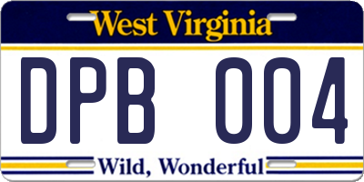 WV license plate DPB004