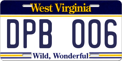 WV license plate DPB006