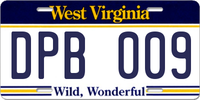 WV license plate DPB009