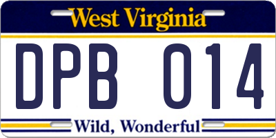 WV license plate DPB014