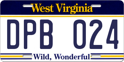 WV license plate DPB024
