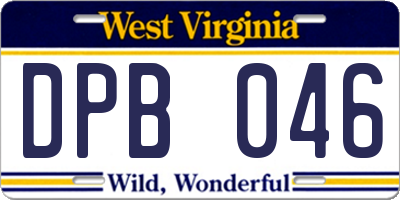 WV license plate DPB046