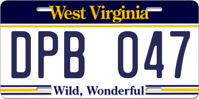 WV license plate DPB047