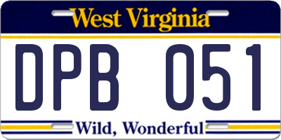 WV license plate DPB051
