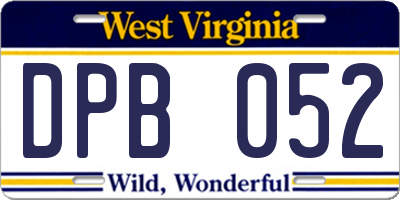 WV license plate DPB052