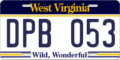 WV license plate DPB053