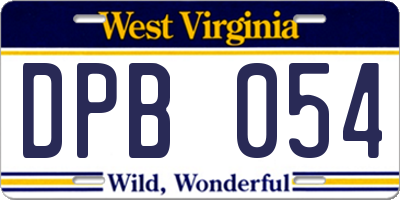 WV license plate DPB054