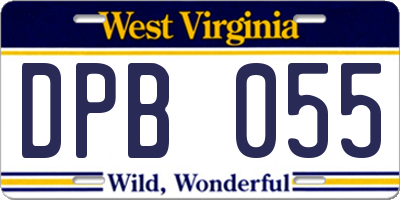 WV license plate DPB055