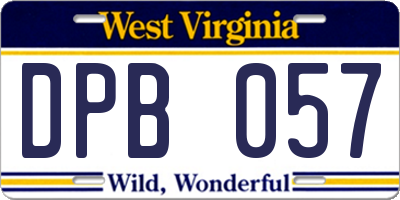 WV license plate DPB057
