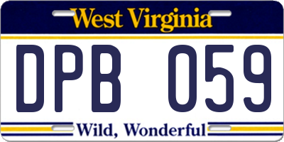 WV license plate DPB059