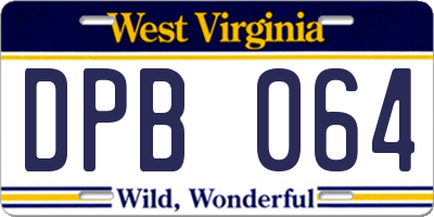 WV license plate DPB064