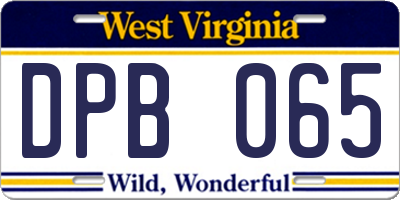 WV license plate DPB065