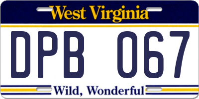WV license plate DPB067