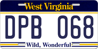 WV license plate DPB068