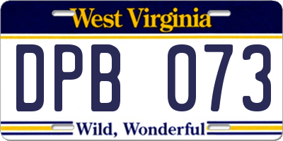 WV license plate DPB073