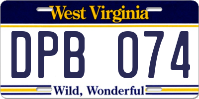 WV license plate DPB074