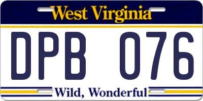 WV license plate DPB076