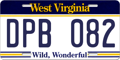 WV license plate DPB082