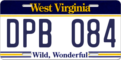 WV license plate DPB084