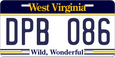 WV license plate DPB086