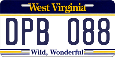 WV license plate DPB088