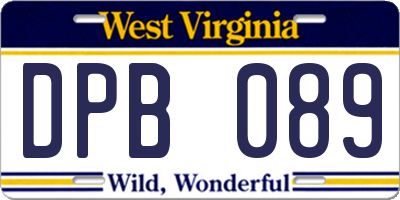 WV license plate DPB089