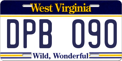 WV license plate DPB090