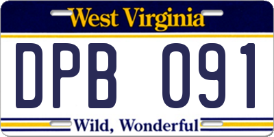 WV license plate DPB091