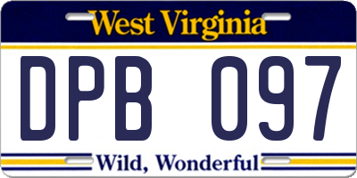WV license plate DPB097