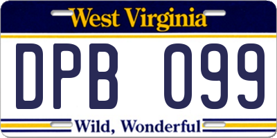 WV license plate DPB099