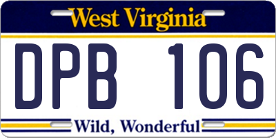 WV license plate DPB106