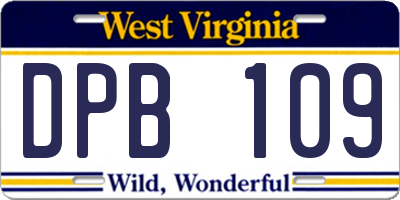 WV license plate DPB109