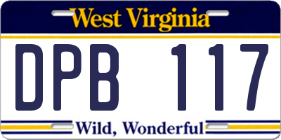 WV license plate DPB117