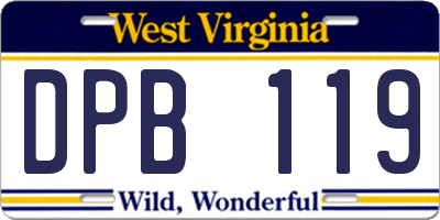 WV license plate DPB119