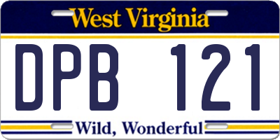 WV license plate DPB121