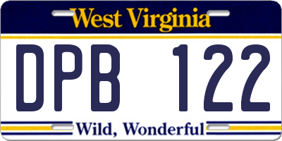 WV license plate DPB122