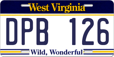 WV license plate DPB126