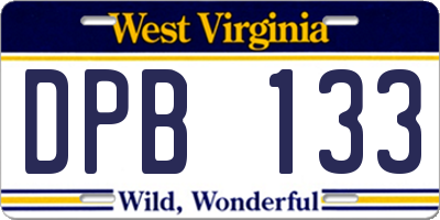 WV license plate DPB133