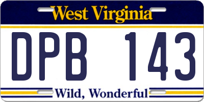 WV license plate DPB143