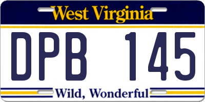 WV license plate DPB145