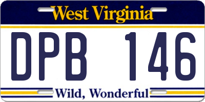 WV license plate DPB146