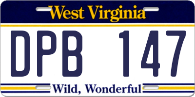 WV license plate DPB147