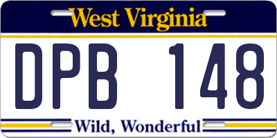 WV license plate DPB148