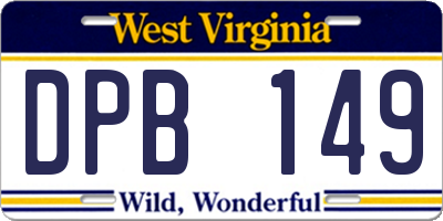WV license plate DPB149