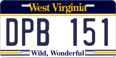 WV license plate DPB151
