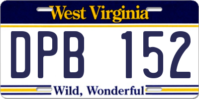 WV license plate DPB152