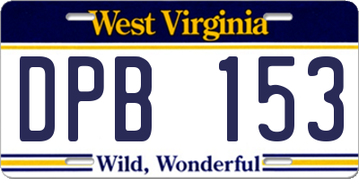 WV license plate DPB153