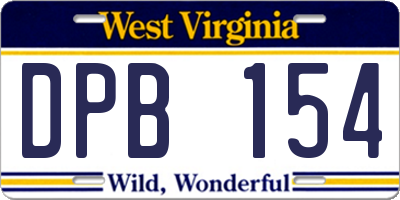 WV license plate DPB154