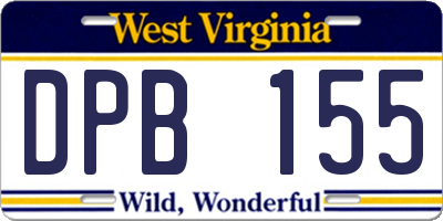 WV license plate DPB155