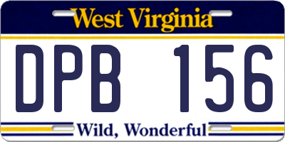 WV license plate DPB156